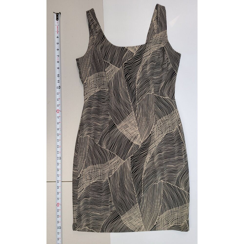 Newport News Vintage Geometric Print Maxi Dress Sleeveless Brown Tan Size 10